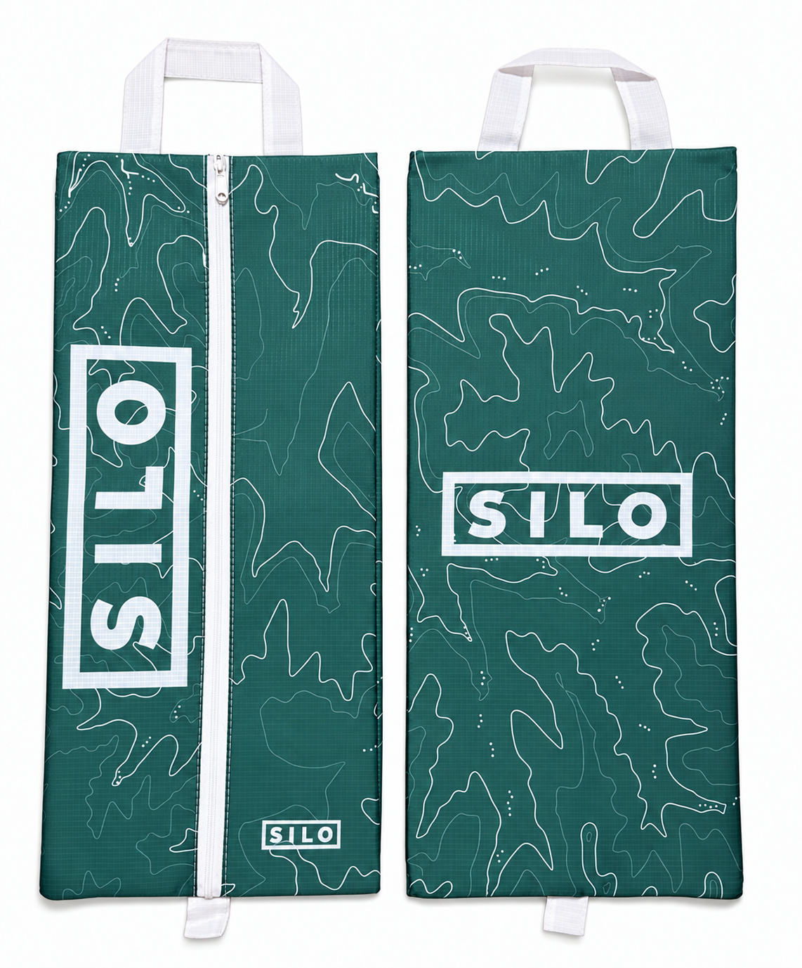 SILO Shoe Bag Lite in Topo Green, front and back