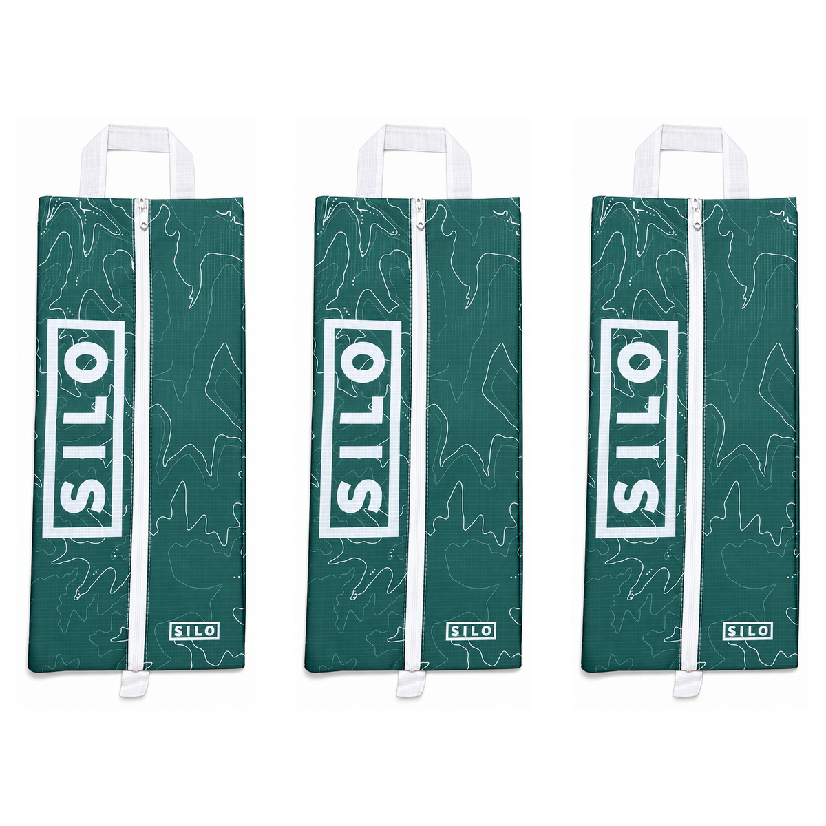 SILO Shoe Bag Lite 3-pack, Topo Green design