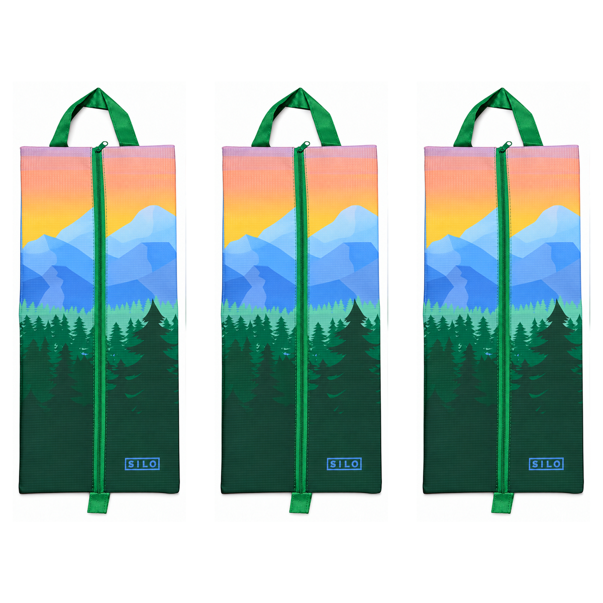 SILO Shoe Bag Lite 3-pack, Sunset Mountains design
