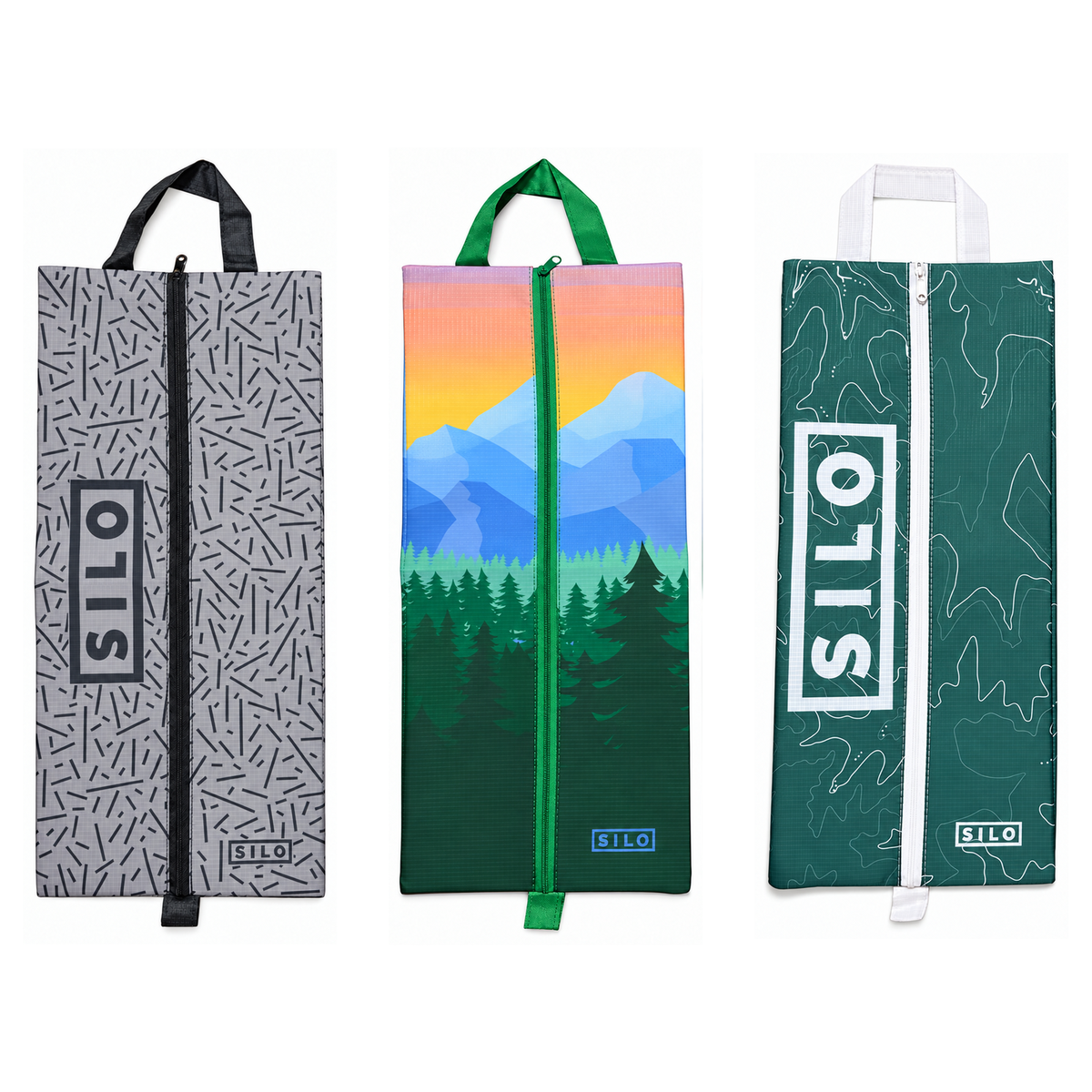SILO Shoe Bag Lite 3-pack, three SILO designs